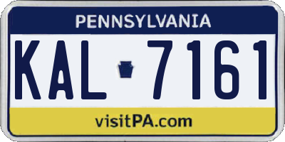 PA license plate KAL7161