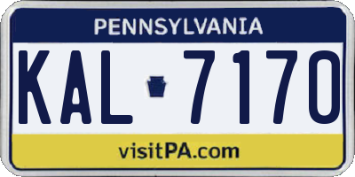 PA license plate KAL7170