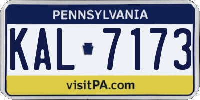 PA license plate KAL7173