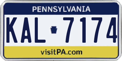 PA license plate KAL7174