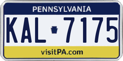 PA license plate KAL7175