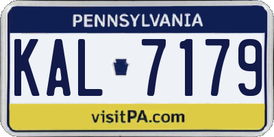 PA license plate KAL7179