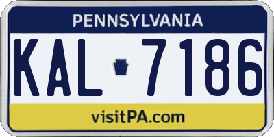 PA license plate KAL7186