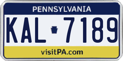 PA license plate KAL7189