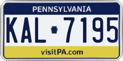 PA license plate KAL7195