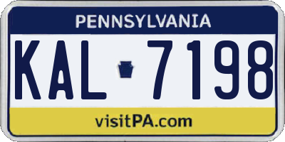 PA license plate KAL7198