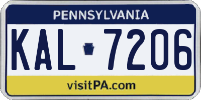 PA license plate KAL7206