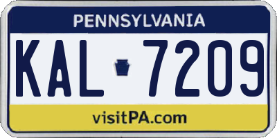 PA license plate KAL7209