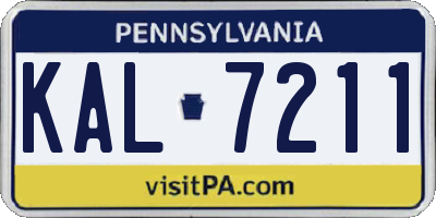PA license plate KAL7211