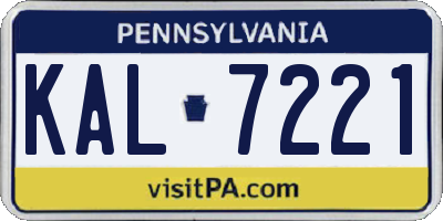 PA license plate KAL7221