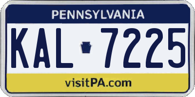 PA license plate KAL7225