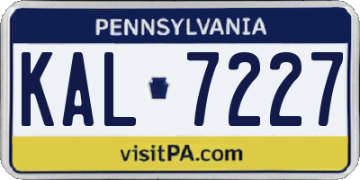 PA license plate KAL7227