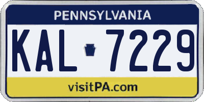 PA license plate KAL7229