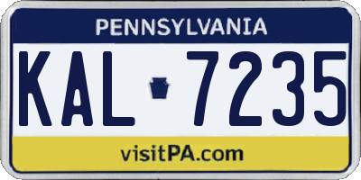 PA license plate KAL7235