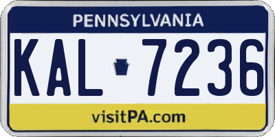 PA license plate KAL7236