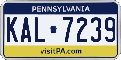 PA license plate KAL7239