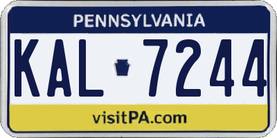 PA license plate KAL7244