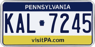 PA license plate KAL7245
