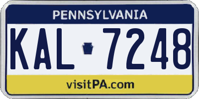 PA license plate KAL7248
