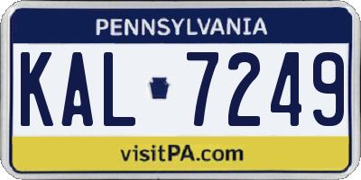 PA license plate KAL7249