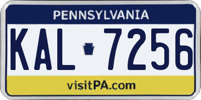PA license plate KAL7256