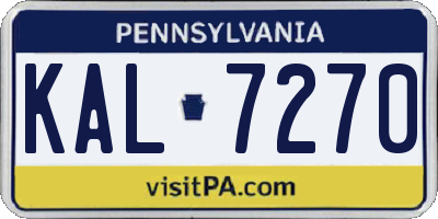 PA license plate KAL7270