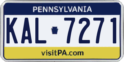 PA license plate KAL7271
