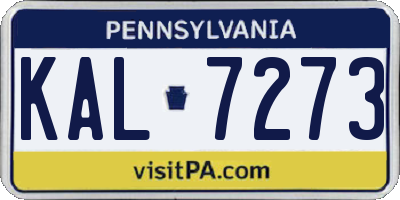 PA license plate KAL7273