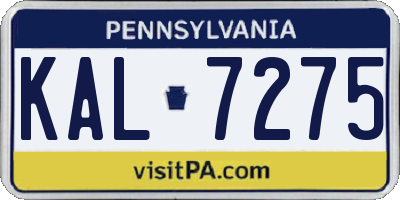 PA license plate KAL7275