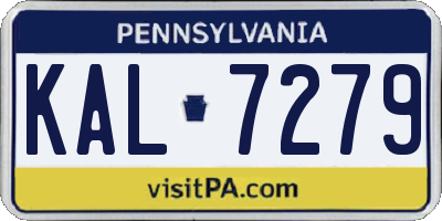 PA license plate KAL7279