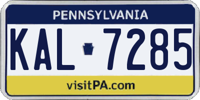 PA license plate KAL7285