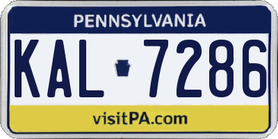 PA license plate KAL7286