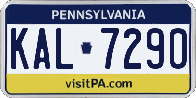 PA license plate KAL7290