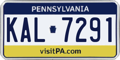 PA license plate KAL7291