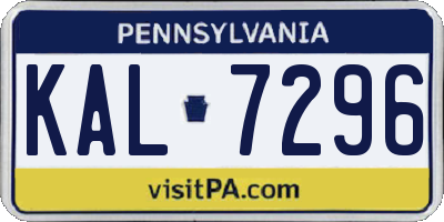 PA license plate KAL7296
