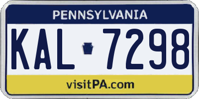 PA license plate KAL7298