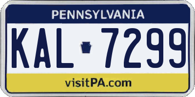 PA license plate KAL7299