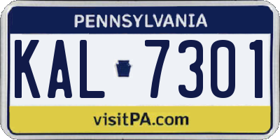 PA license plate KAL7301