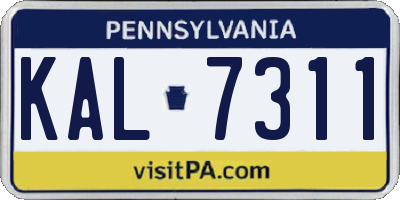 PA license plate KAL7311