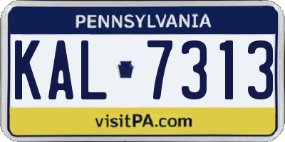 PA license plate KAL7313