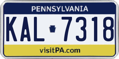 PA license plate KAL7318