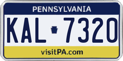 PA license plate KAL7320