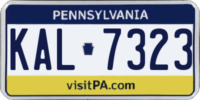 PA license plate KAL7323