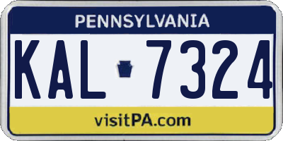 PA license plate KAL7324