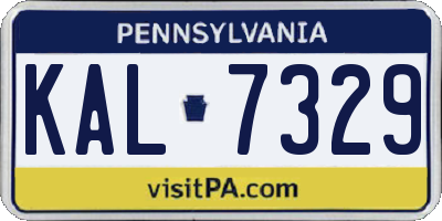 PA license plate KAL7329