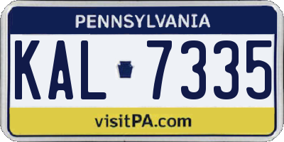 PA license plate KAL7335