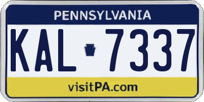PA license plate KAL7337