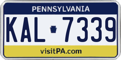 PA license plate KAL7339