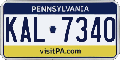 PA license plate KAL7340