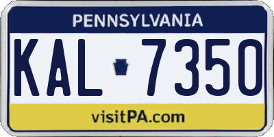 PA license plate KAL7350